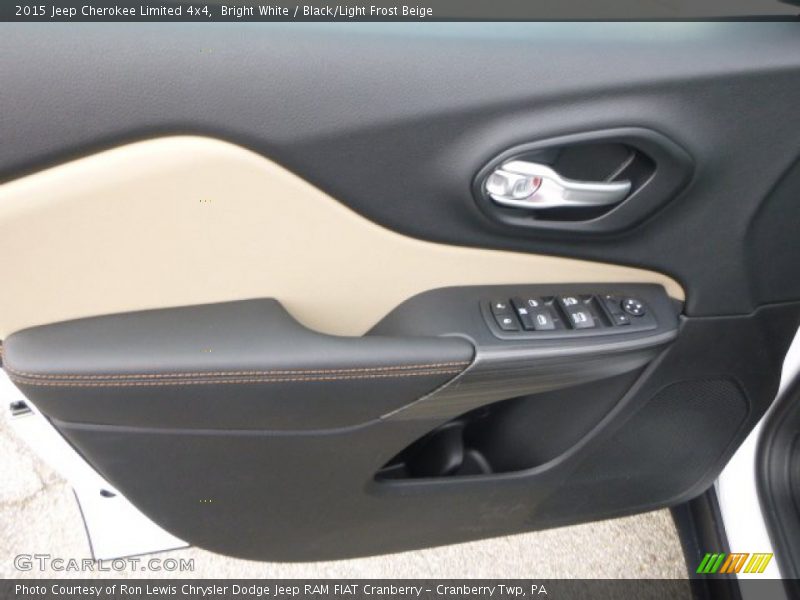 Bright White / Black/Light Frost Beige 2015 Jeep Cherokee Limited 4x4
