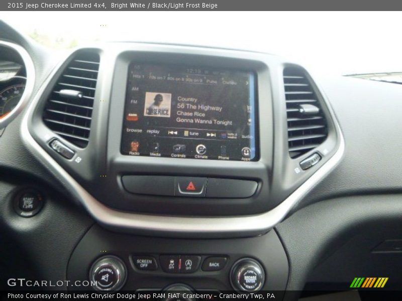 Bright White / Black/Light Frost Beige 2015 Jeep Cherokee Limited 4x4