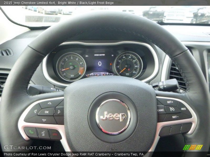 Bright White / Black/Light Frost Beige 2015 Jeep Cherokee Limited 4x4