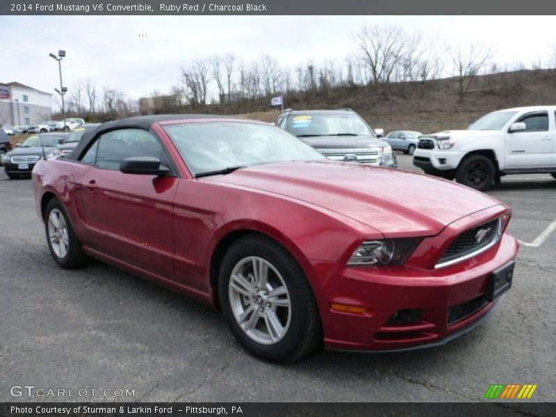Ruby Red / Charcoal Black 2014 Ford Mustang V6 Convertible