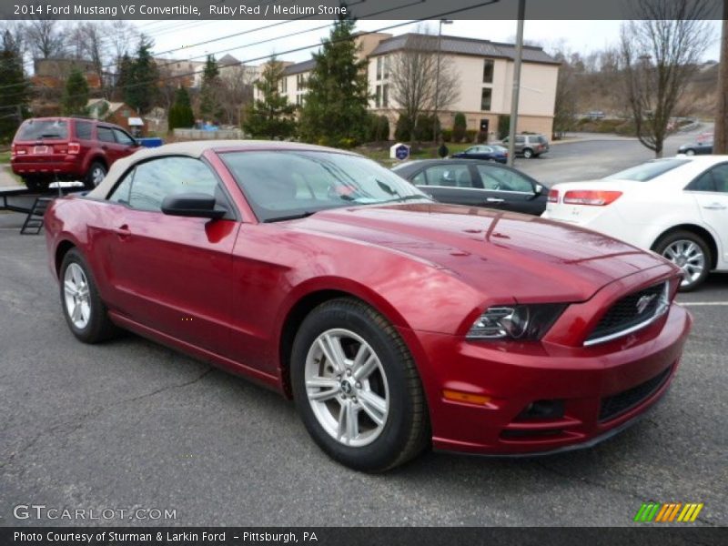 Ruby Red / Medium Stone 2014 Ford Mustang V6 Convertible