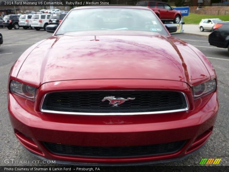 Ruby Red / Medium Stone 2014 Ford Mustang V6 Convertible