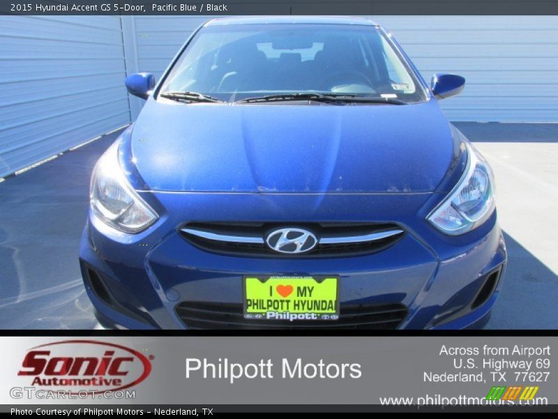 Pacific Blue / Black 2015 Hyundai Accent GS 5-Door