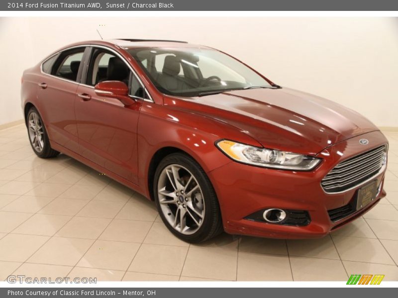 Sunset / Charcoal Black 2014 Ford Fusion Titanium AWD