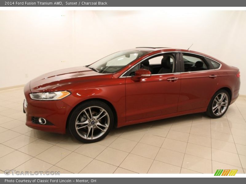 Sunset / Charcoal Black 2014 Ford Fusion Titanium AWD