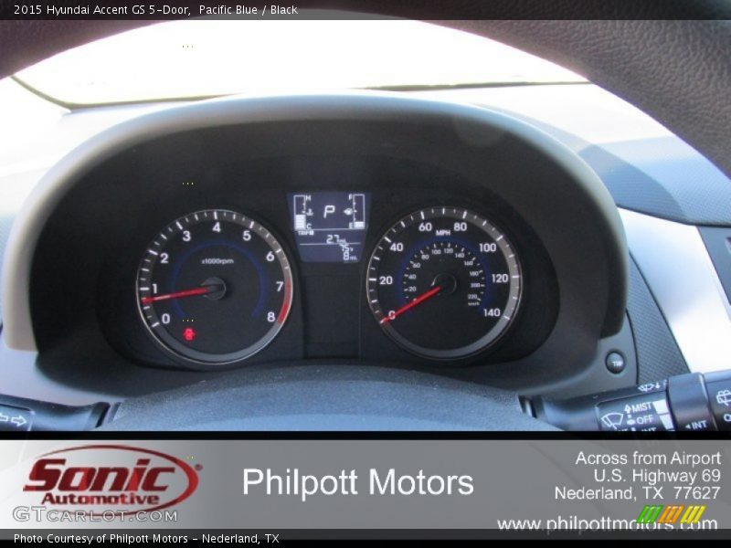 Pacific Blue / Black 2015 Hyundai Accent GS 5-Door