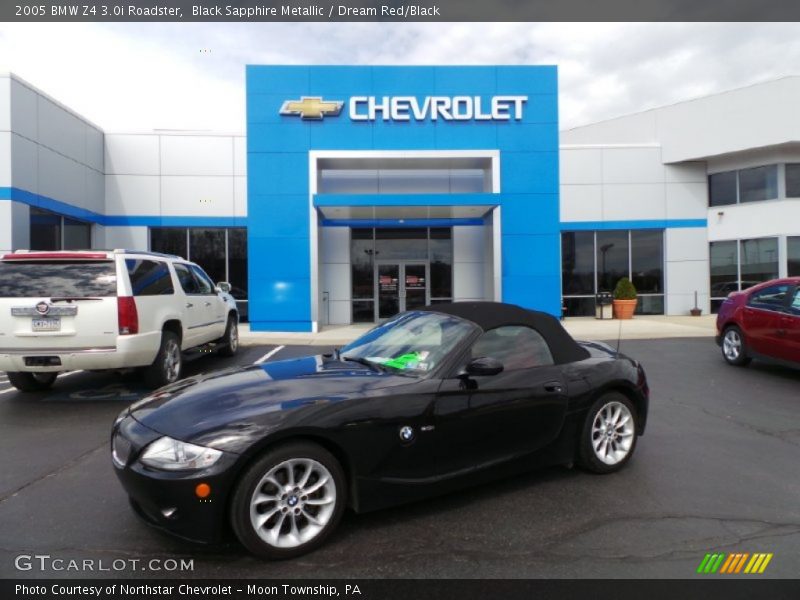 Black Sapphire Metallic / Dream Red/Black 2005 BMW Z4 3.0i Roadster
