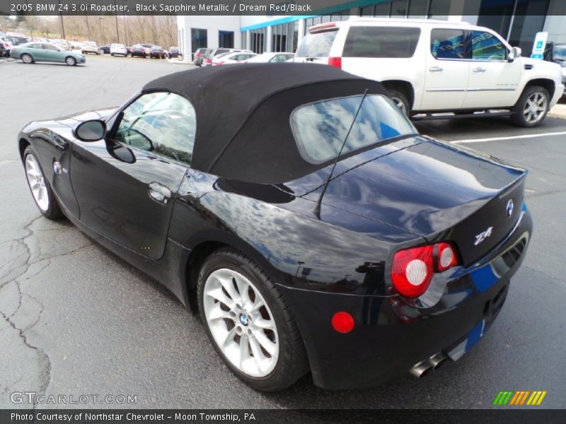 Black Sapphire Metallic / Dream Red/Black 2005 BMW Z4 3.0i Roadster