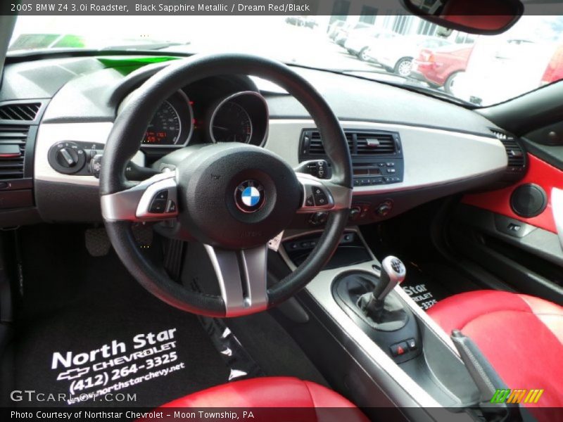 Black Sapphire Metallic / Dream Red/Black 2005 BMW Z4 3.0i Roadster