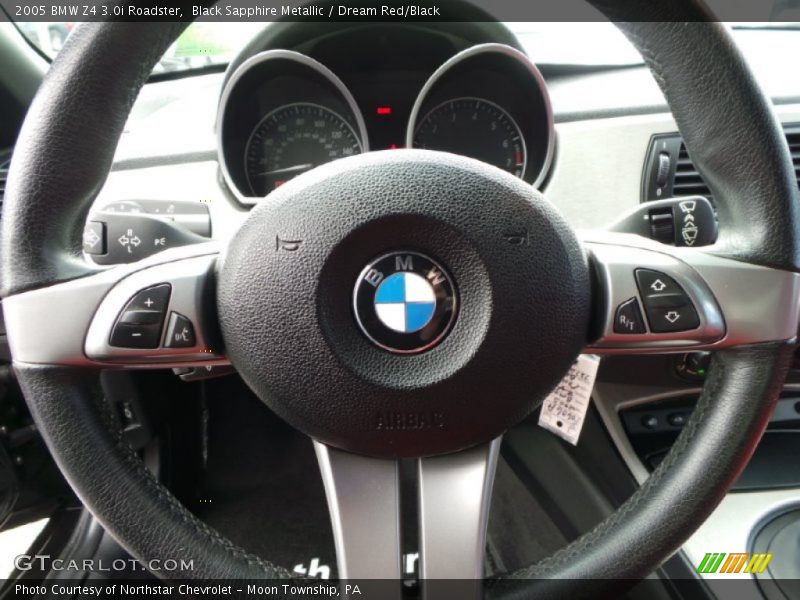 Black Sapphire Metallic / Dream Red/Black 2005 BMW Z4 3.0i Roadster