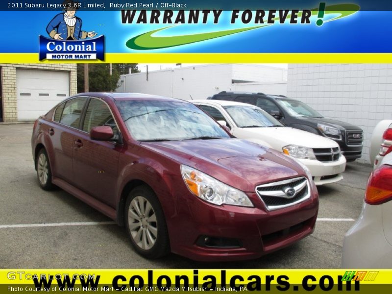 Ruby Red Pearl / Off-Black 2011 Subaru Legacy 3.6R Limited