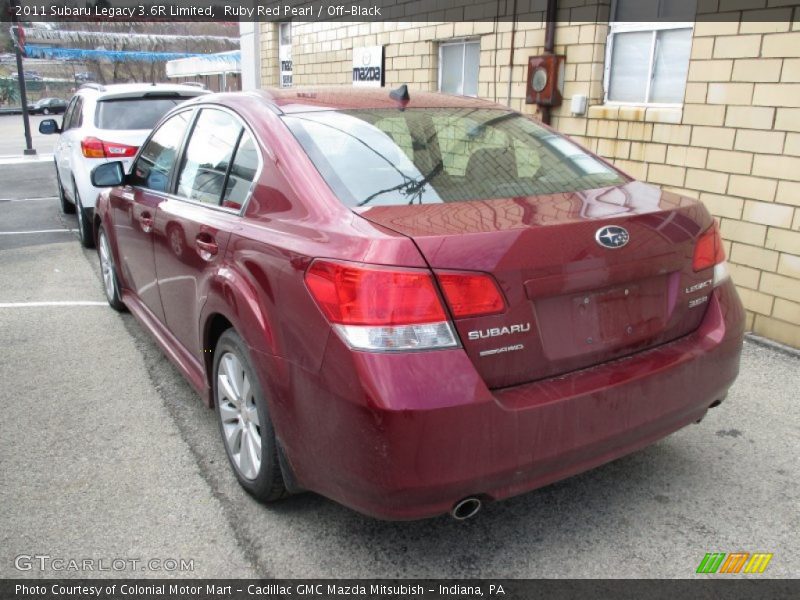 Ruby Red Pearl / Off-Black 2011 Subaru Legacy 3.6R Limited