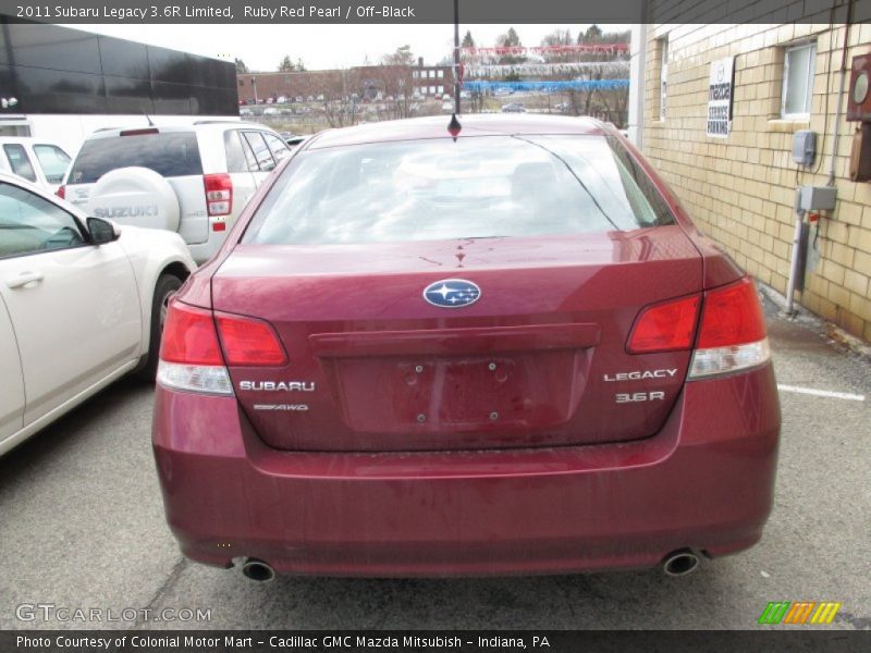 Ruby Red Pearl / Off-Black 2011 Subaru Legacy 3.6R Limited