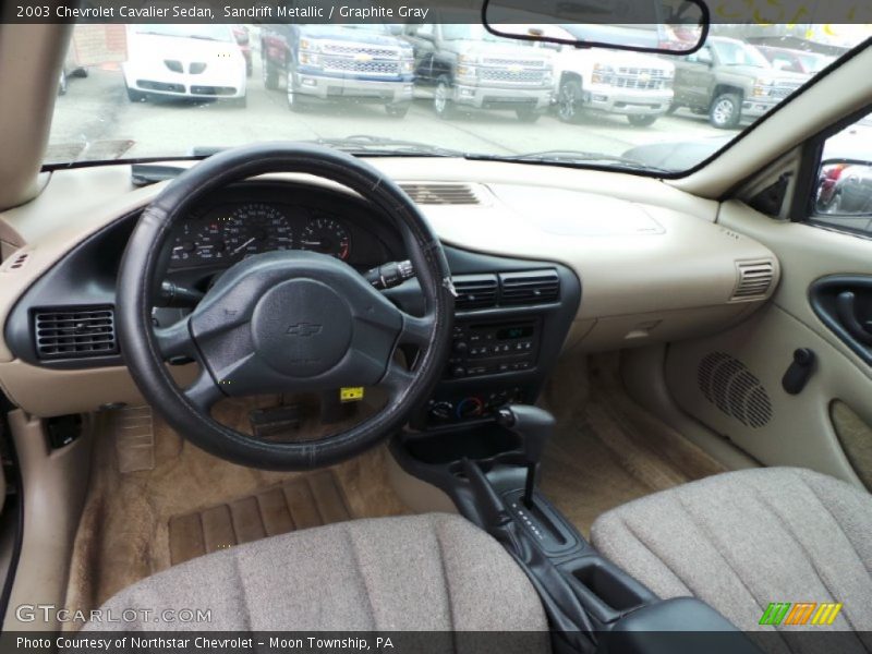 Sandrift Metallic / Graphite Gray 2003 Chevrolet Cavalier Sedan