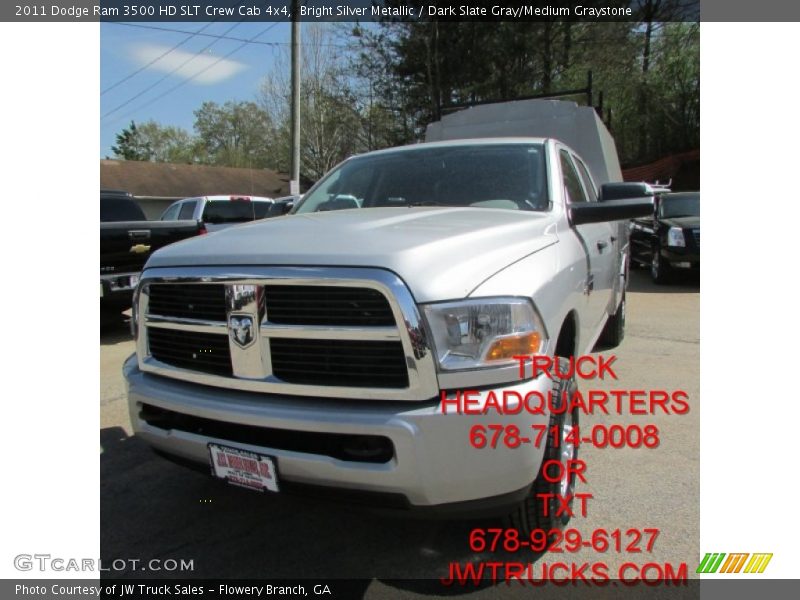 Bright Silver Metallic / Dark Slate Gray/Medium Graystone 2011 Dodge Ram 3500 HD SLT Crew Cab 4x4