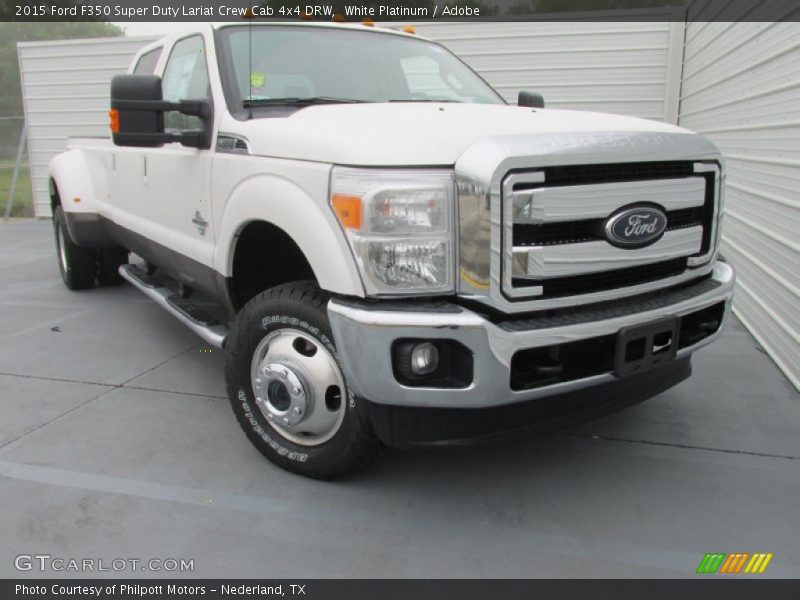 White Platinum / Adobe 2015 Ford F350 Super Duty Lariat Crew Cab 4x4 DRW