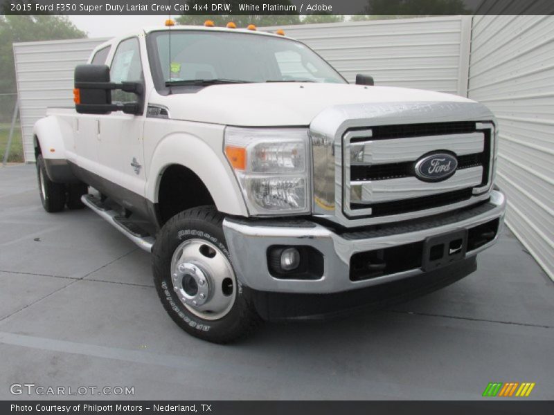 White Platinum / Adobe 2015 Ford F350 Super Duty Lariat Crew Cab 4x4 DRW