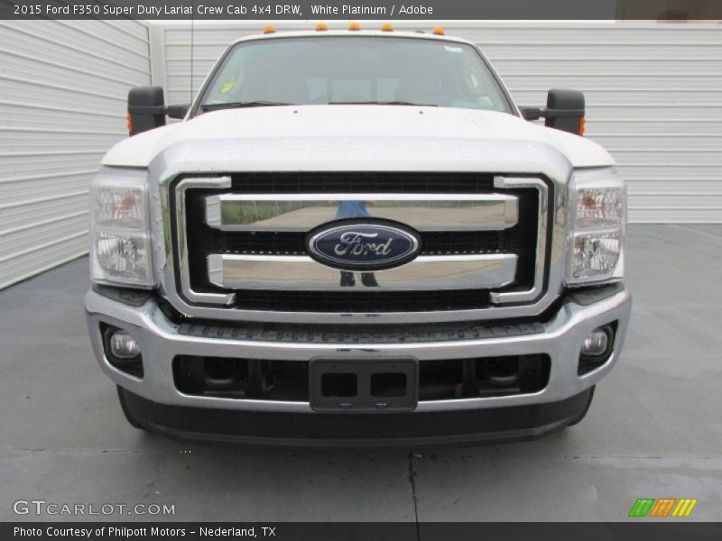 White Platinum / Adobe 2015 Ford F350 Super Duty Lariat Crew Cab 4x4 DRW