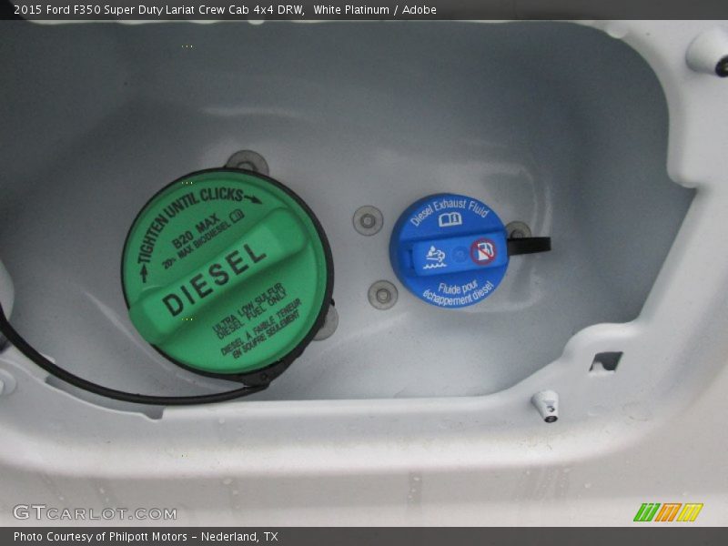 White Platinum / Adobe 2015 Ford F350 Super Duty Lariat Crew Cab 4x4 DRW