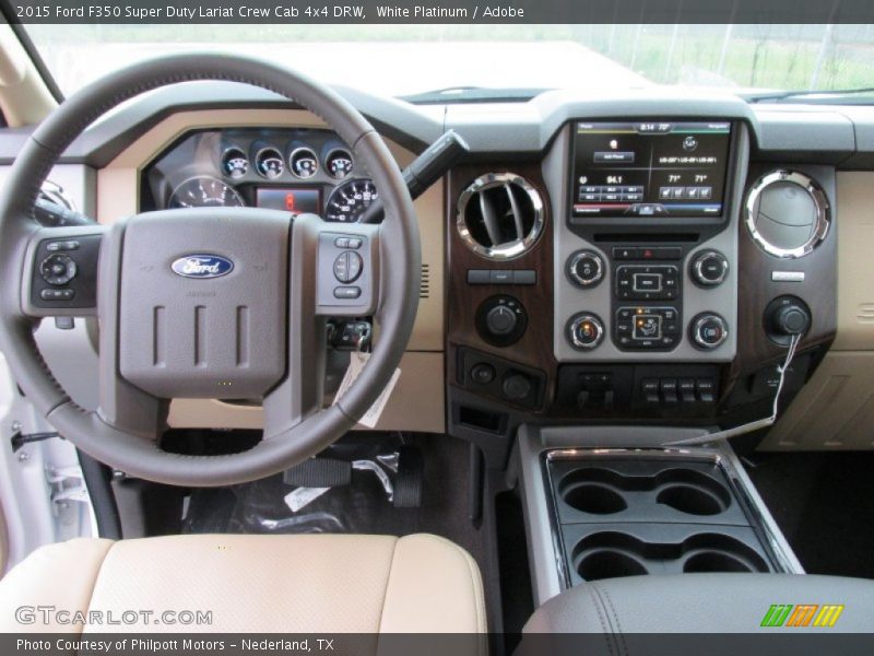 White Platinum / Adobe 2015 Ford F350 Super Duty Lariat Crew Cab 4x4 DRW