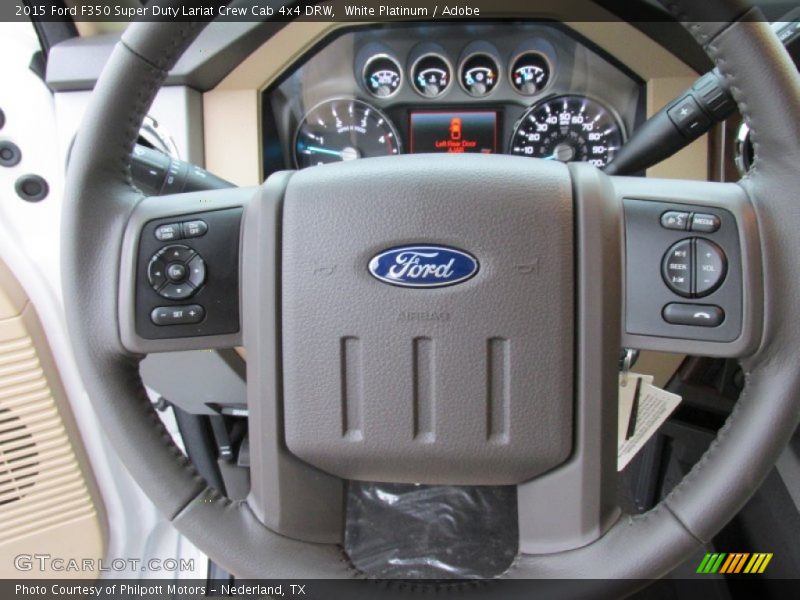 White Platinum / Adobe 2015 Ford F350 Super Duty Lariat Crew Cab 4x4 DRW