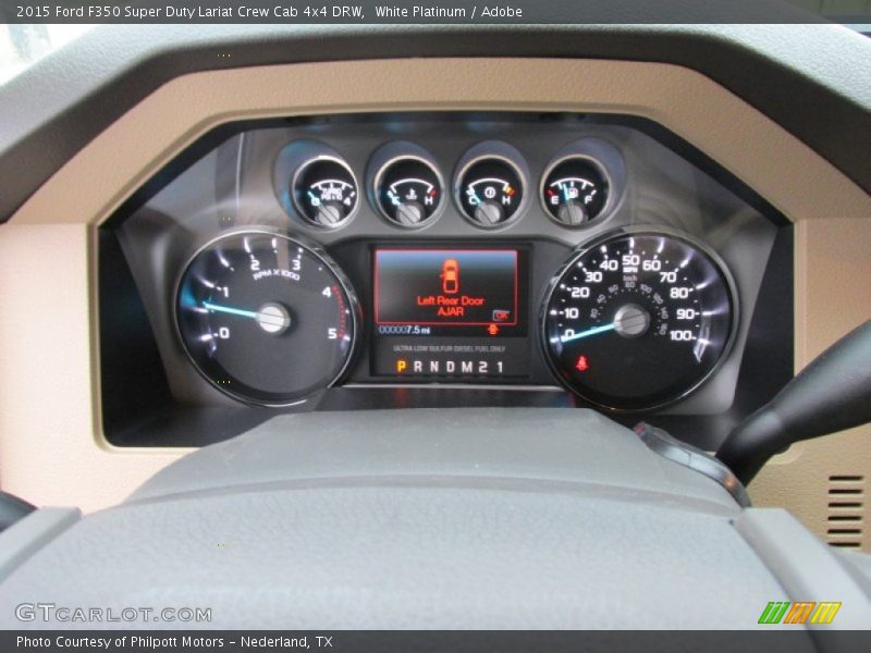 White Platinum / Adobe 2015 Ford F350 Super Duty Lariat Crew Cab 4x4 DRW