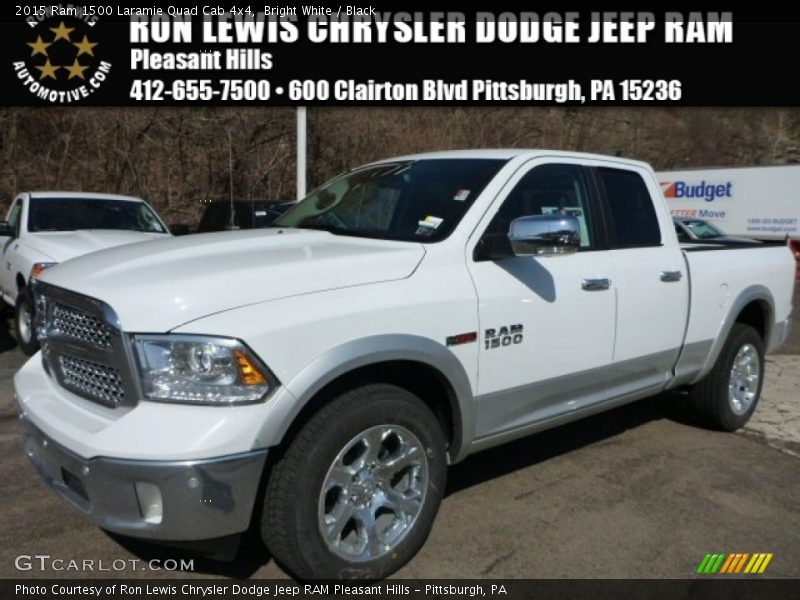 Bright White / Black 2015 Ram 1500 Laramie Quad Cab 4x4