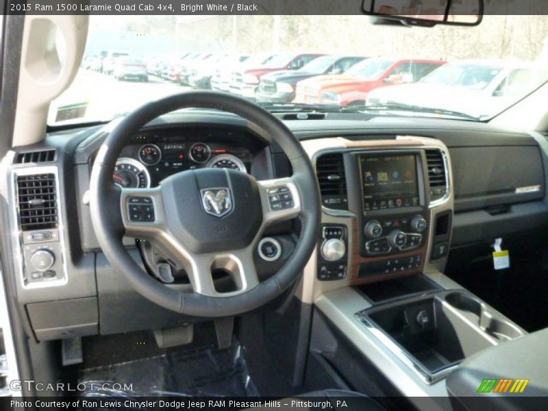 Bright White / Black 2015 Ram 1500 Laramie Quad Cab 4x4