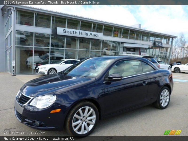 Thunder Blue Metallic / Cornsilk Beige 2011 Volkswagen Eos Komfort