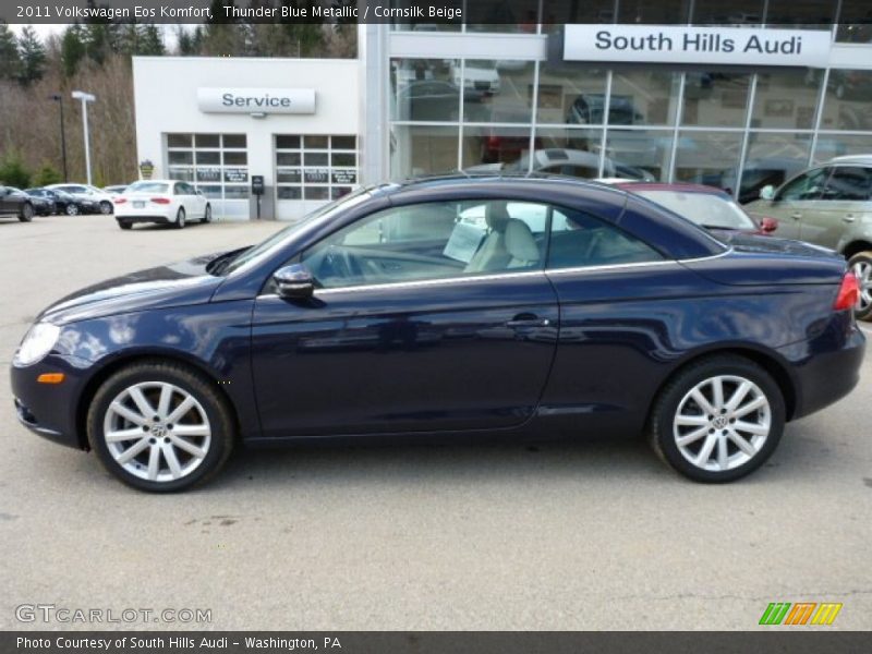 Thunder Blue Metallic / Cornsilk Beige 2011 Volkswagen Eos Komfort