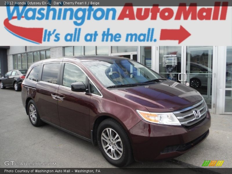 Dark Cherry Pearl II / Beige 2012 Honda Odyssey EX-L