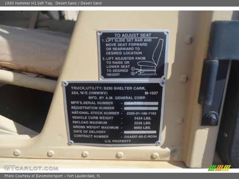 Desert Sand / Desert Sand 1993 Hummer H1 Soft Top