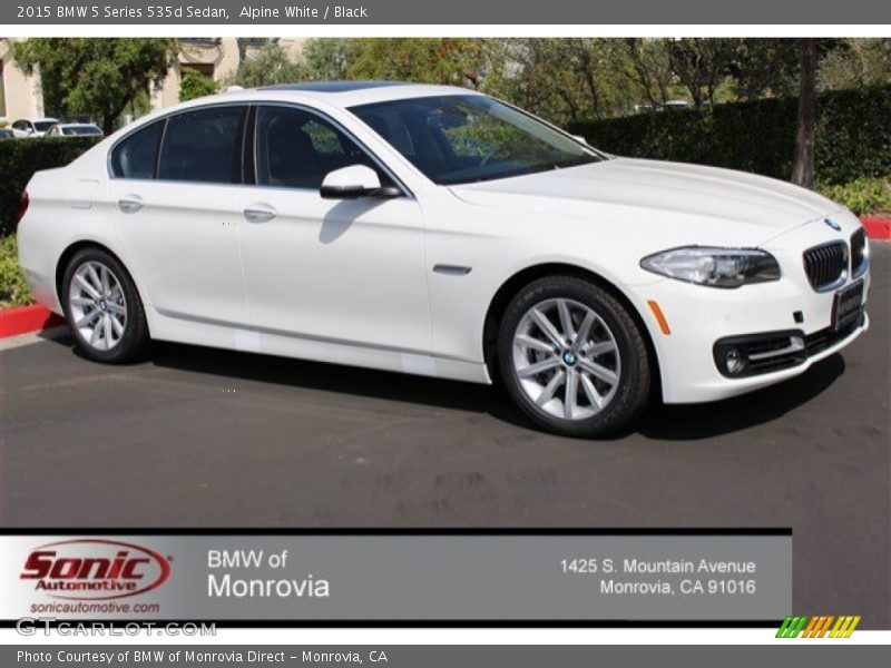 Alpine White / Black 2015 BMW 5 Series 535d Sedan