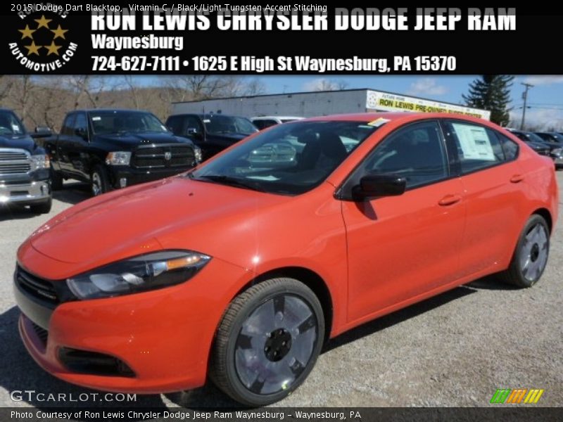 Vitamin C / Black/Light Tungsten Accent Stitching 2015 Dodge Dart Blacktop