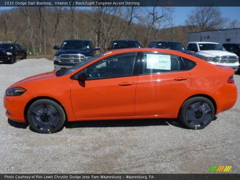 Vitamin C / Black/Light Tungsten Accent Stitching 2015 Dodge Dart Blacktop