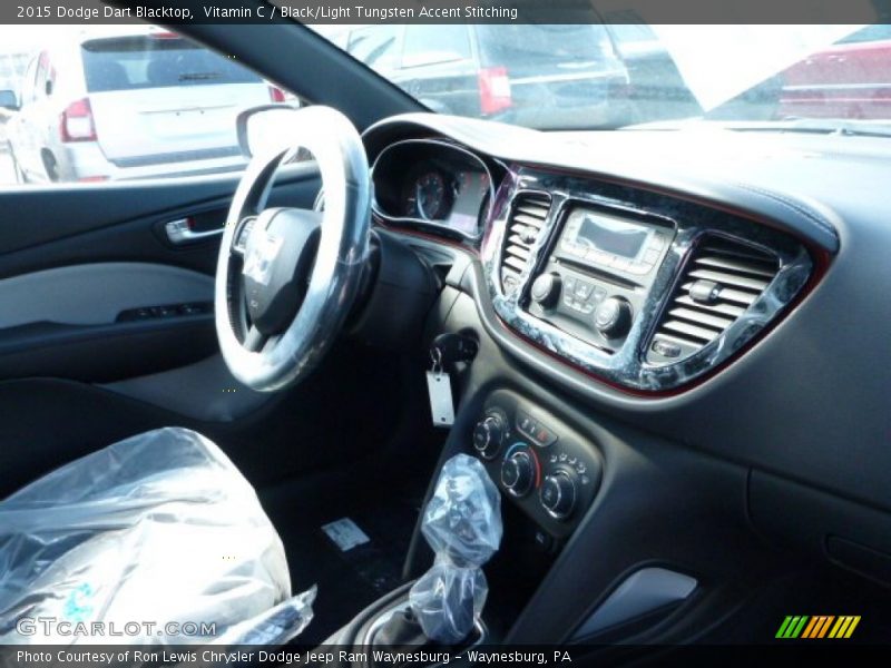 Vitamin C / Black/Light Tungsten Accent Stitching 2015 Dodge Dart Blacktop