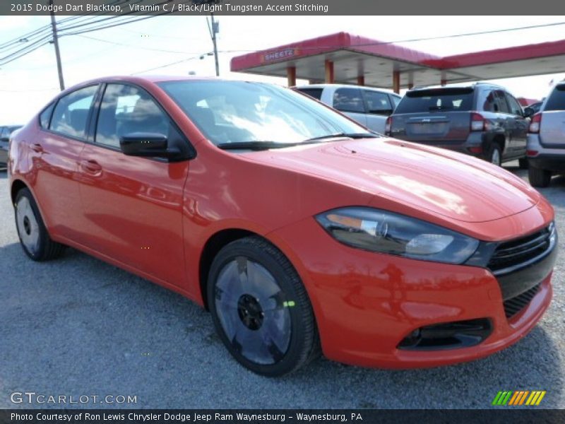 Vitamin C / Black/Light Tungsten Accent Stitching 2015 Dodge Dart Blacktop