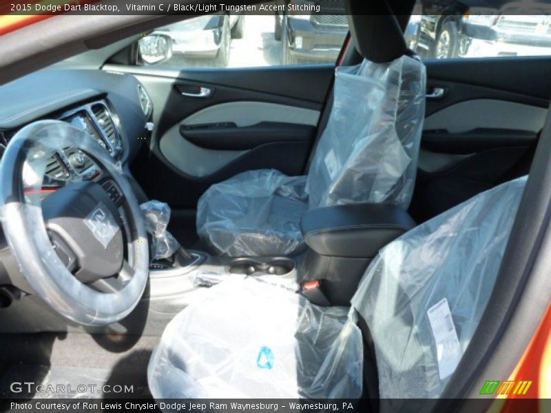 Vitamin C / Black/Light Tungsten Accent Stitching 2015 Dodge Dart Blacktop