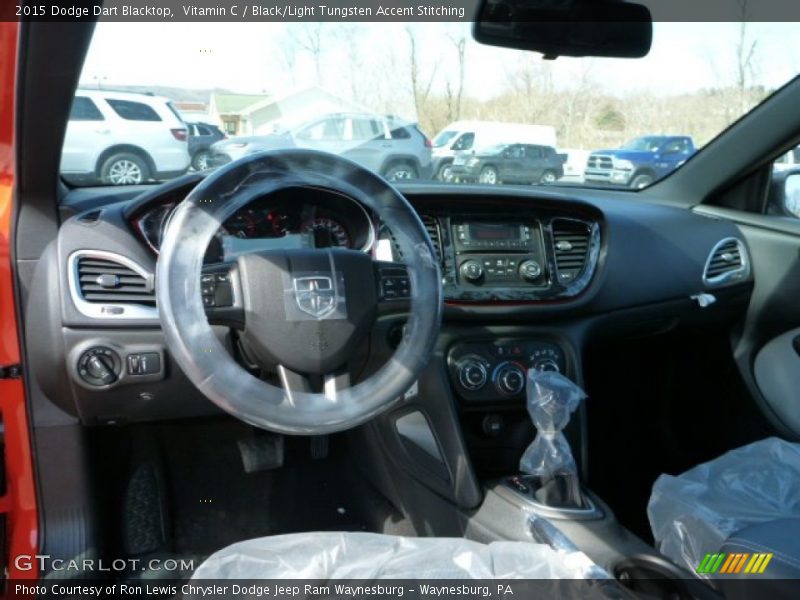 Vitamin C / Black/Light Tungsten Accent Stitching 2015 Dodge Dart Blacktop