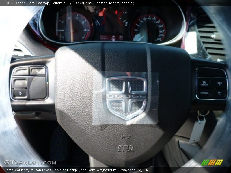 Vitamin C / Black/Light Tungsten Accent Stitching 2015 Dodge Dart Blacktop
