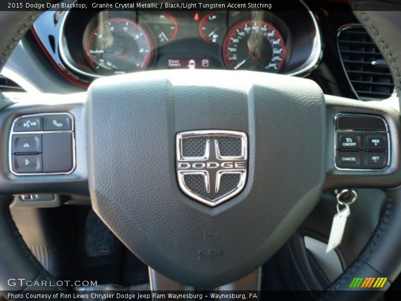 Granite Crystal Metallic / Black/Light Tungsten Accent Stitching 2015 Dodge Dart Blacktop