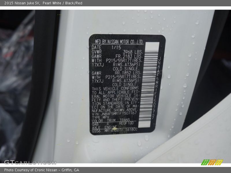 2015 Juke SV Pearl White Color Code QAB