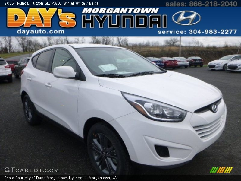 Winter White / Beige 2015 Hyundai Tucson GLS AWD