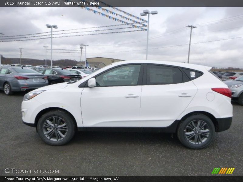 Winter White / Beige 2015 Hyundai Tucson GLS AWD