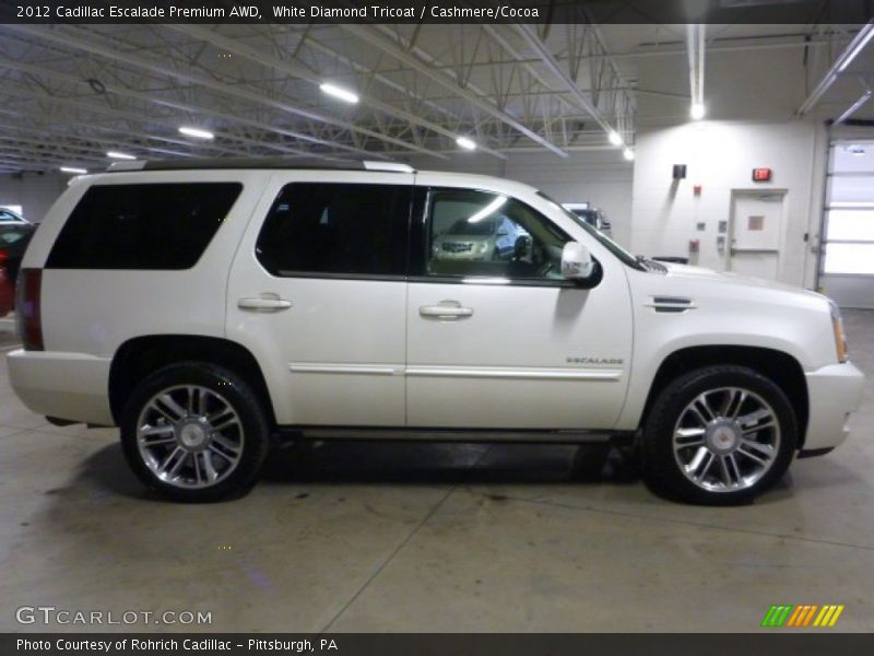 White Diamond Tricoat / Cashmere/Cocoa 2012 Cadillac Escalade Premium AWD