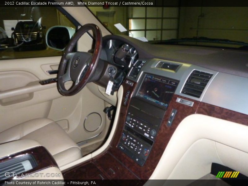 White Diamond Tricoat / Cashmere/Cocoa 2012 Cadillac Escalade Premium AWD