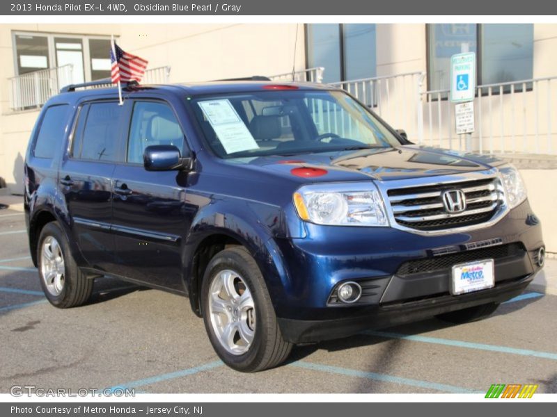 Obsidian Blue Pearl / Gray 2013 Honda Pilot EX-L 4WD