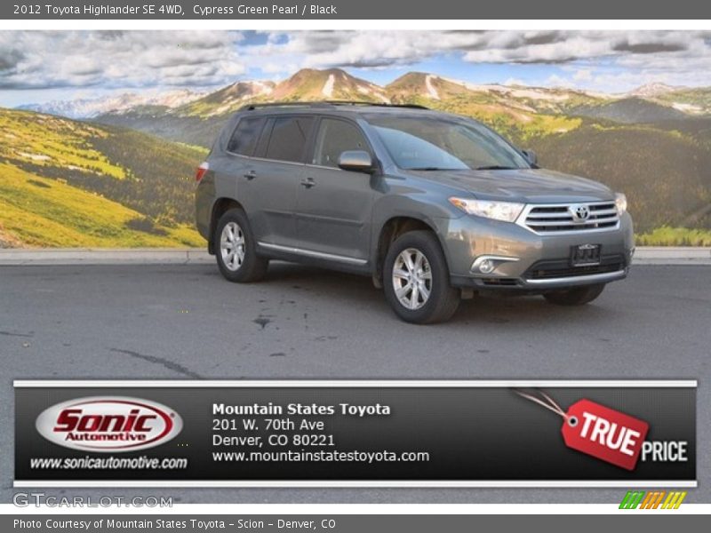 Cypress Green Pearl / Black 2012 Toyota Highlander SE 4WD