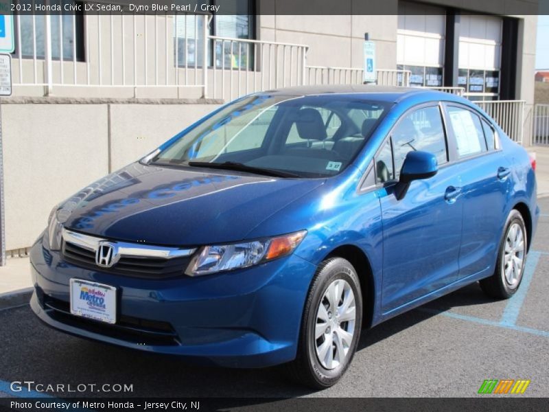 Dyno Blue Pearl / Gray 2012 Honda Civic LX Sedan
