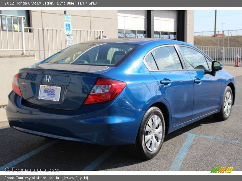 Dyno Blue Pearl / Gray 2012 Honda Civic LX Sedan